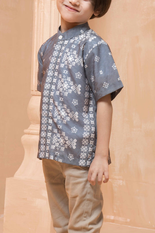 Mashrabiya Shirt (Kids Boy) Caviar