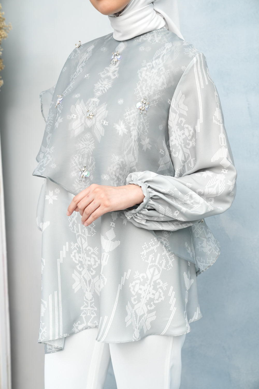 Lingga Tunic with Embellishment Perak - Wearing Klamby