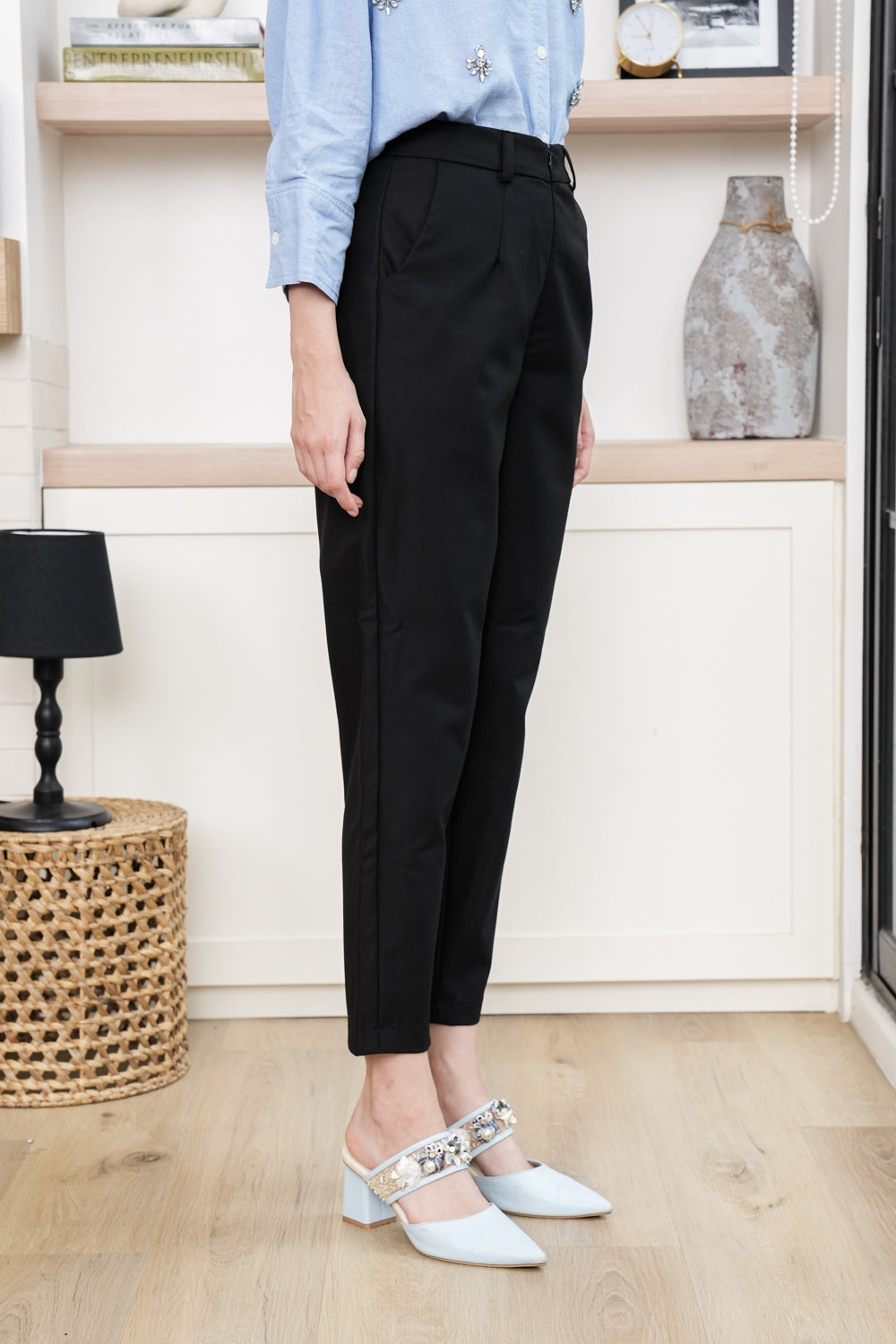 Ivy Ankle Pants Wire Black