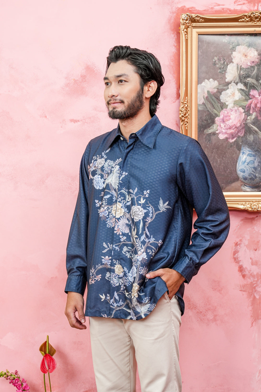 Ornella Long Shirt Men Admiral Navy