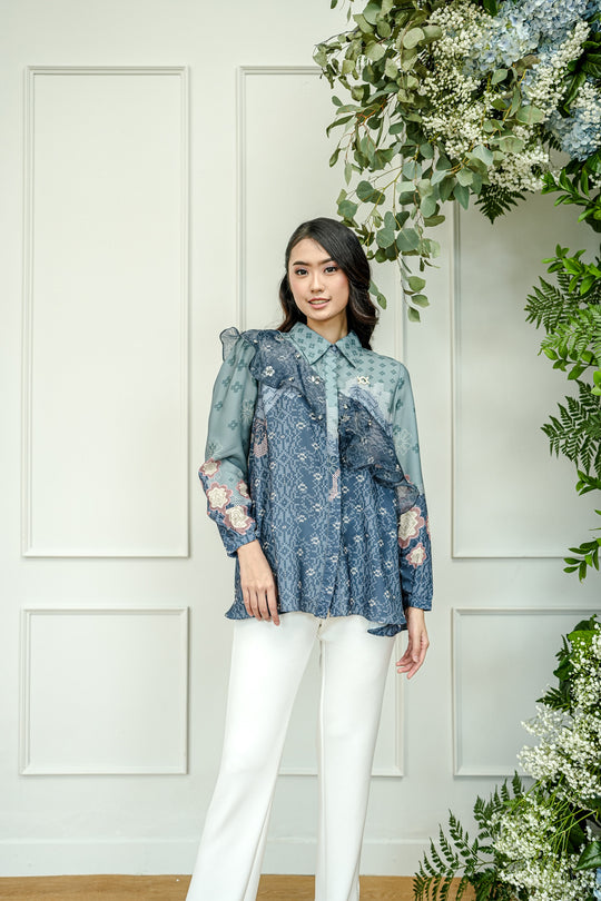 Malya Ruffle Shirt with Embellishment Malaka
