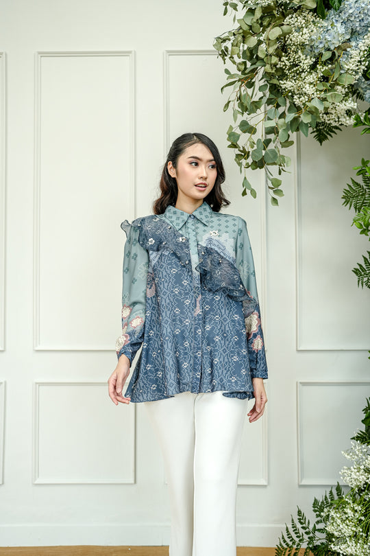 Malya Ruffle Shirt with Embellishment Malaka