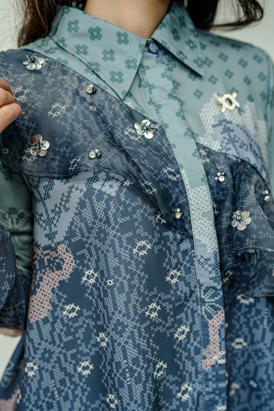 Malya Ruffle Shirt with Embellishment Malaka