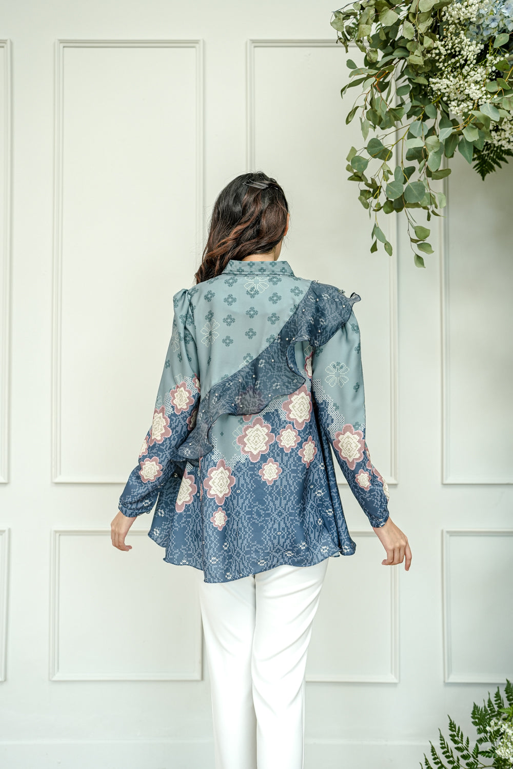 Malya Ruffle Shirt with Embellishment Malaka