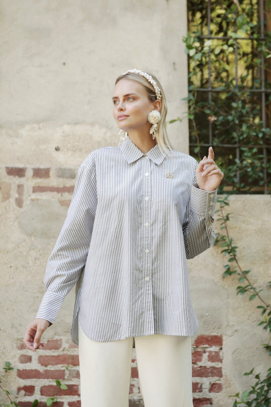 Driana Shirt Stripe Black
