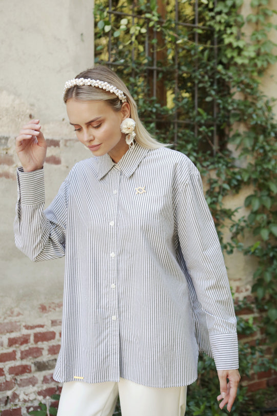 Driana Shirt Stripe Black