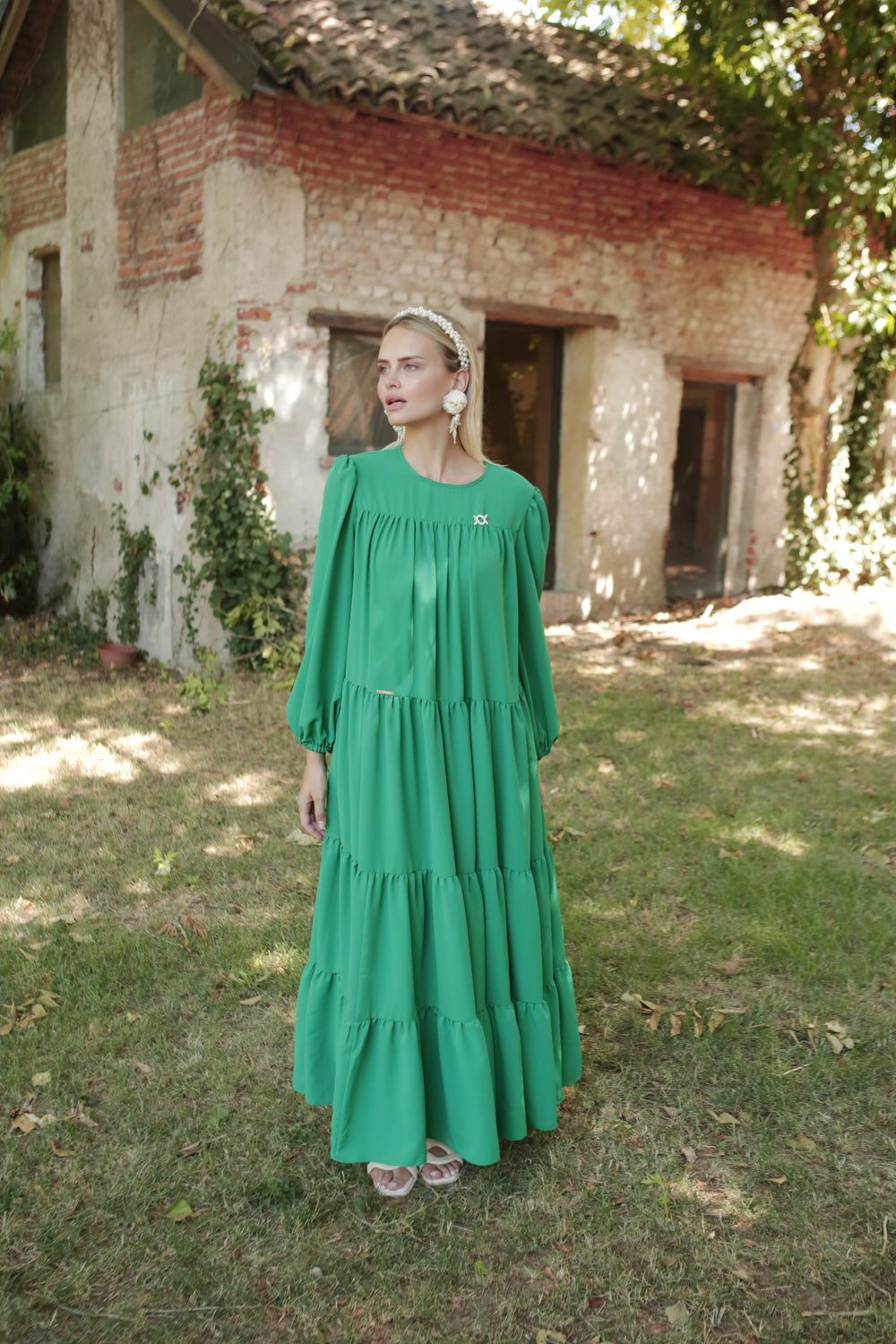 Ayana Dress (Minor) Green - Wearing Klamby