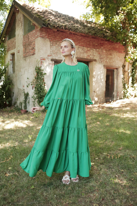 Ayana Dress (Minor) Green - Wearing Klamby