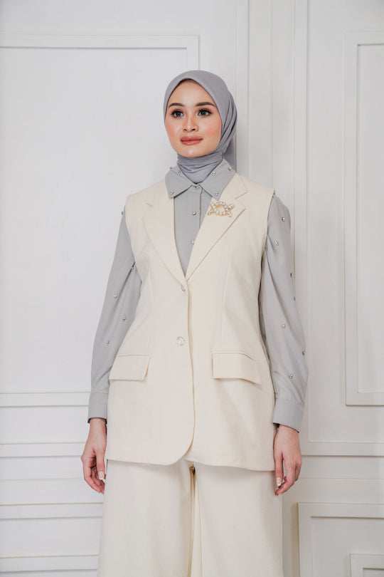 Leia Blazer Linen White