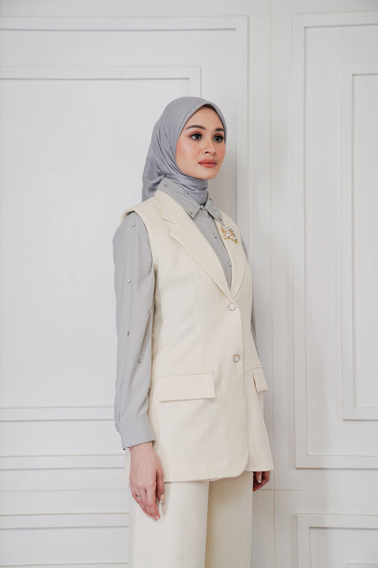 Leia Blazer Linen White