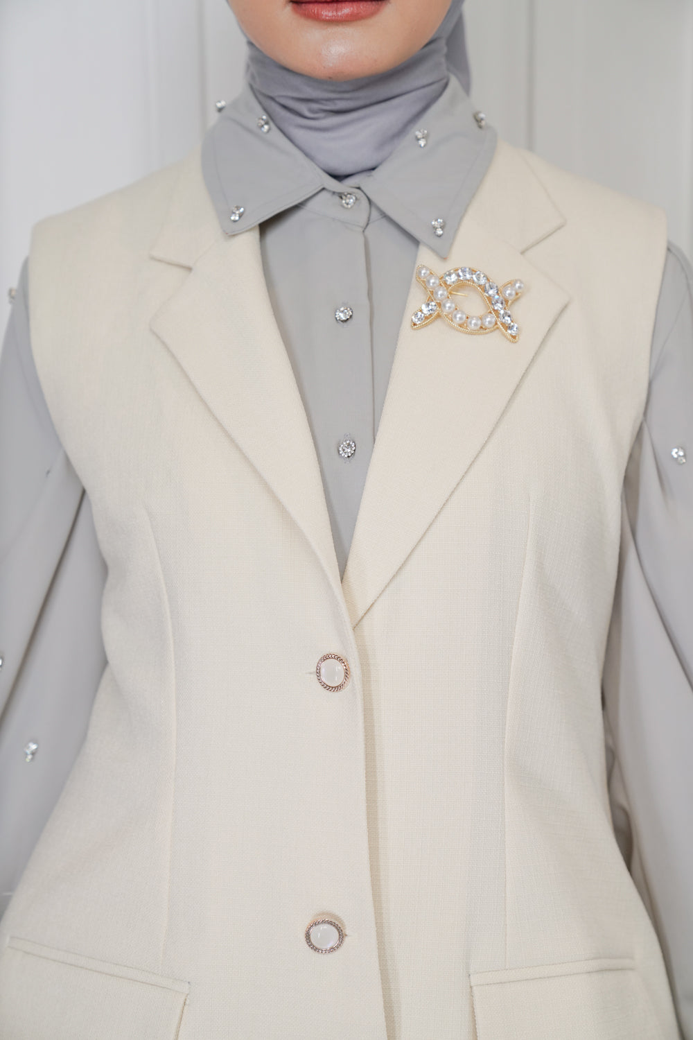 Leia Blazer Linen White