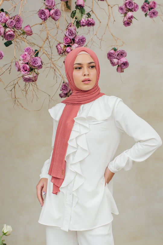 Pashmina Pleats Apricot Blush