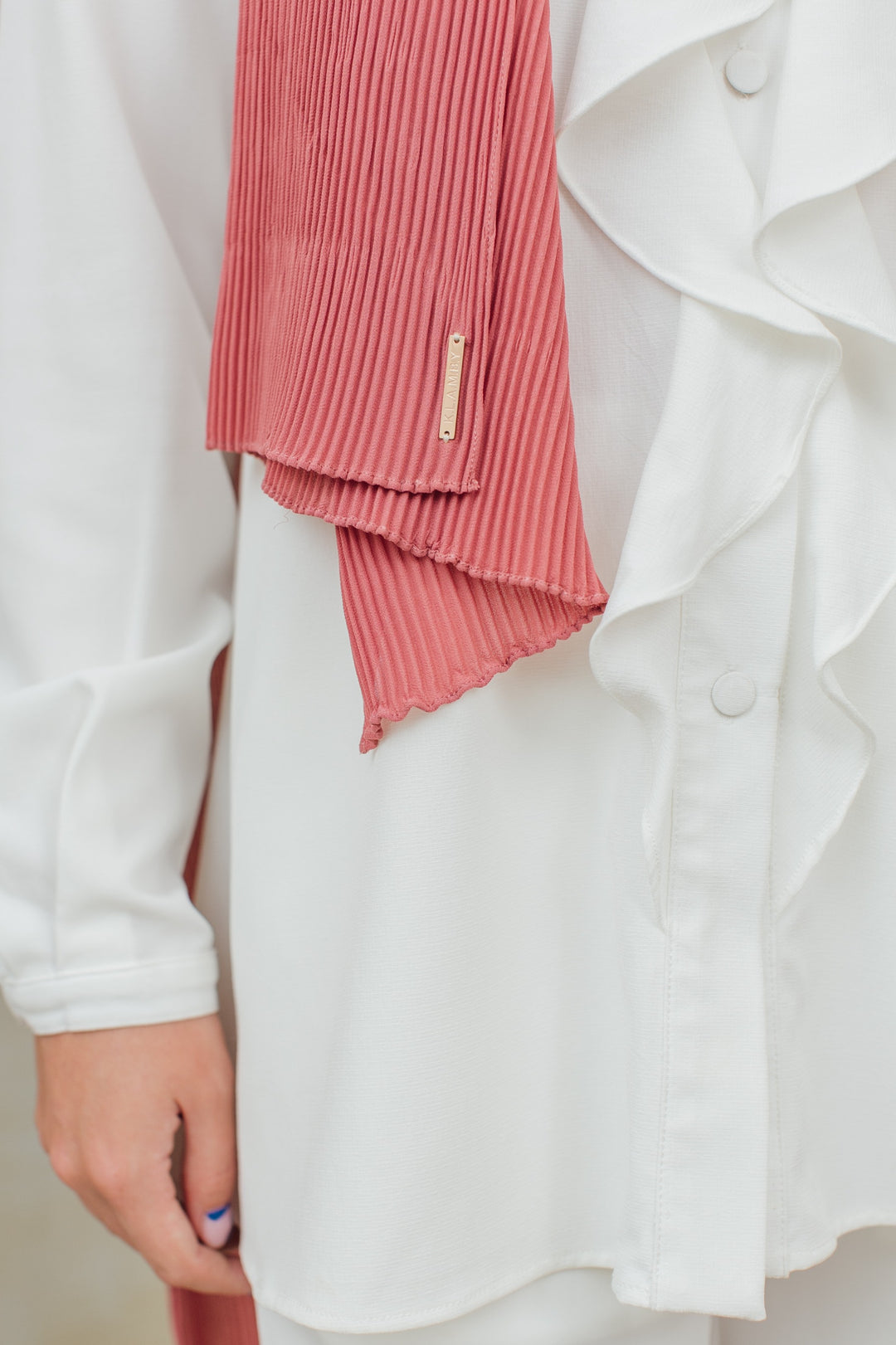 Pashmina Pleats Apricot Blush