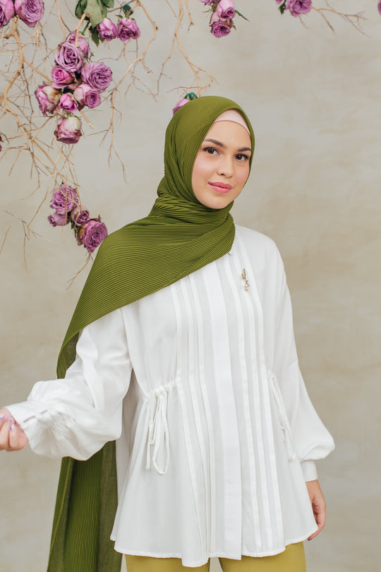 Pashmina Lipat Hijau Lumut