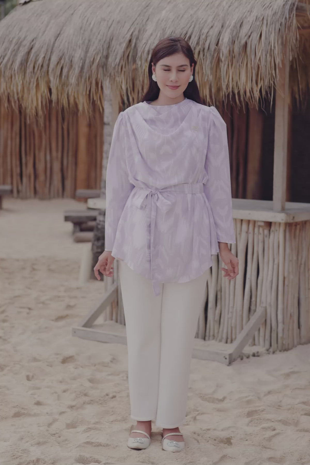 Clare Blouse Lilac Marble