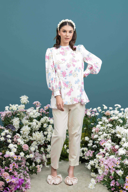 Blus Peony Bunga Mawar